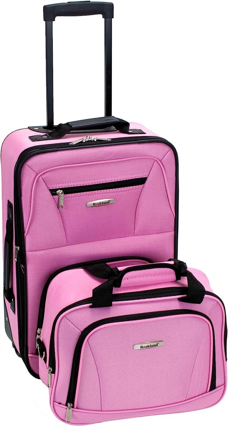 Rockland Pink Softside Luggage Set – Stylish & Functional Travel Companion