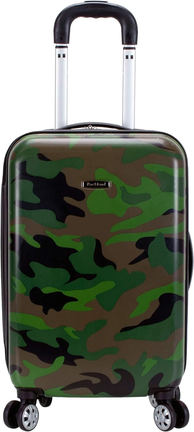 Rockland Safari Hardside Spinner Wheel Luggage, Camouflage, Carry-On 20-Inch