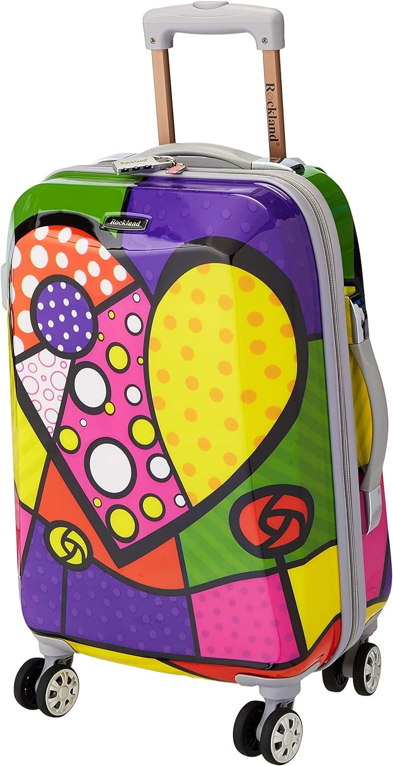 Rockland Vision Hardside Spinner Wheel Luggage, Assorted/Multicolor, Carry-On 20-Inch