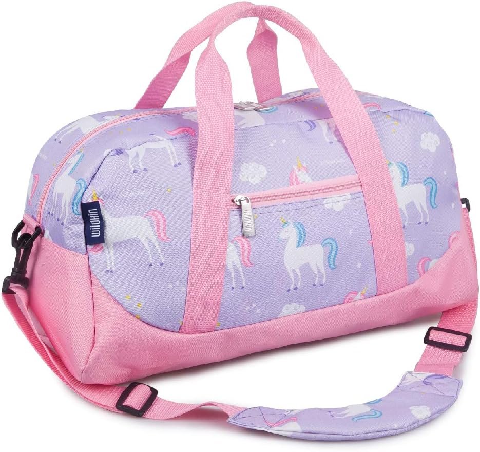 Wildkin Kids Overnighter Duffel Bags for Boys & Girls, Perfect for Early Elementary Sleepovers Duffel Bag for Kids, Carry-On Size & Ideal for School Practice or Overnight Travel Bag (Unicorn)