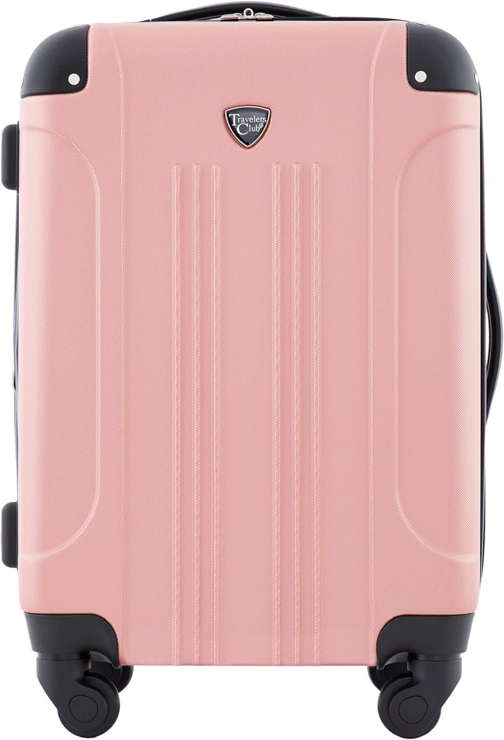 Travelers Club Chicago Hardside Expandable Spinner Luggages, Rose Gold, 20" Carry-On