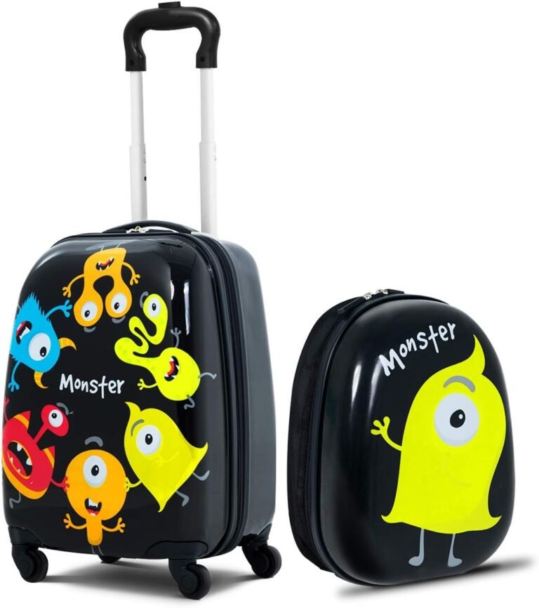 GYMAX Kids Carry On Luggage Set: Practical & Playful Travel Gear