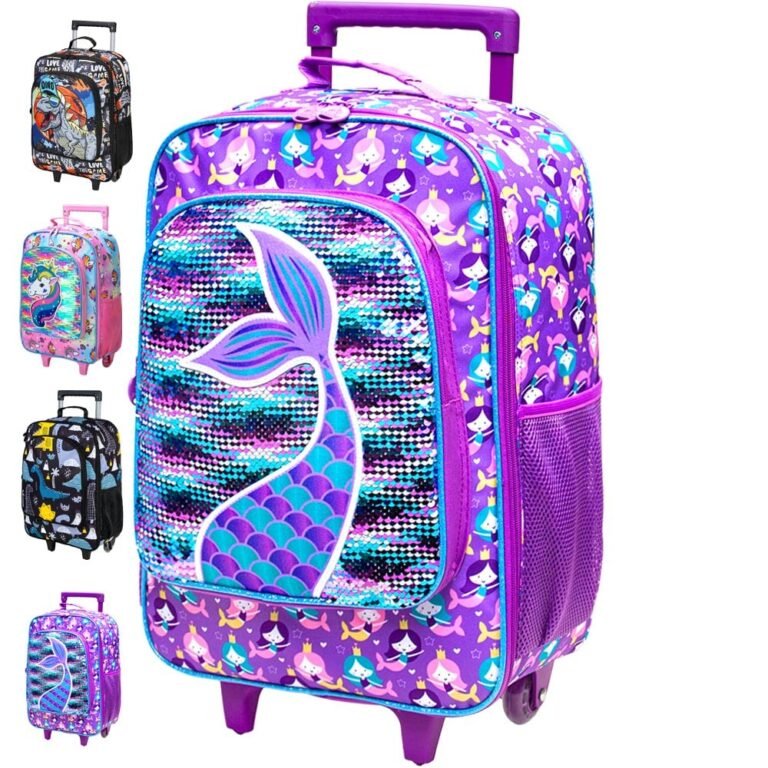 AGSDON Kids Suitcase for Girls – Mermaid Rolling Luggage Review