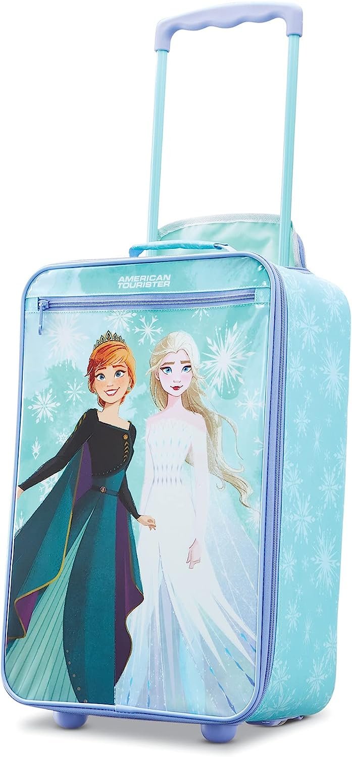 AMERICAN TOURISTER Kids' Disney Softside Upright Luggage, Telescoping Handles, Frozen, Carry-On 18-Inch
