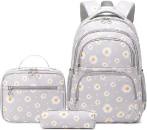 3Pcs Daisy Prints Backpack Sets Kids Bookbag – Stylish & Functional School and Travel Accessory