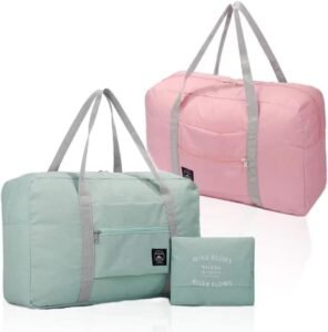 Compact & Versatile Foldable Travel Duffel Bag (2 Pack) by RUIBOLU