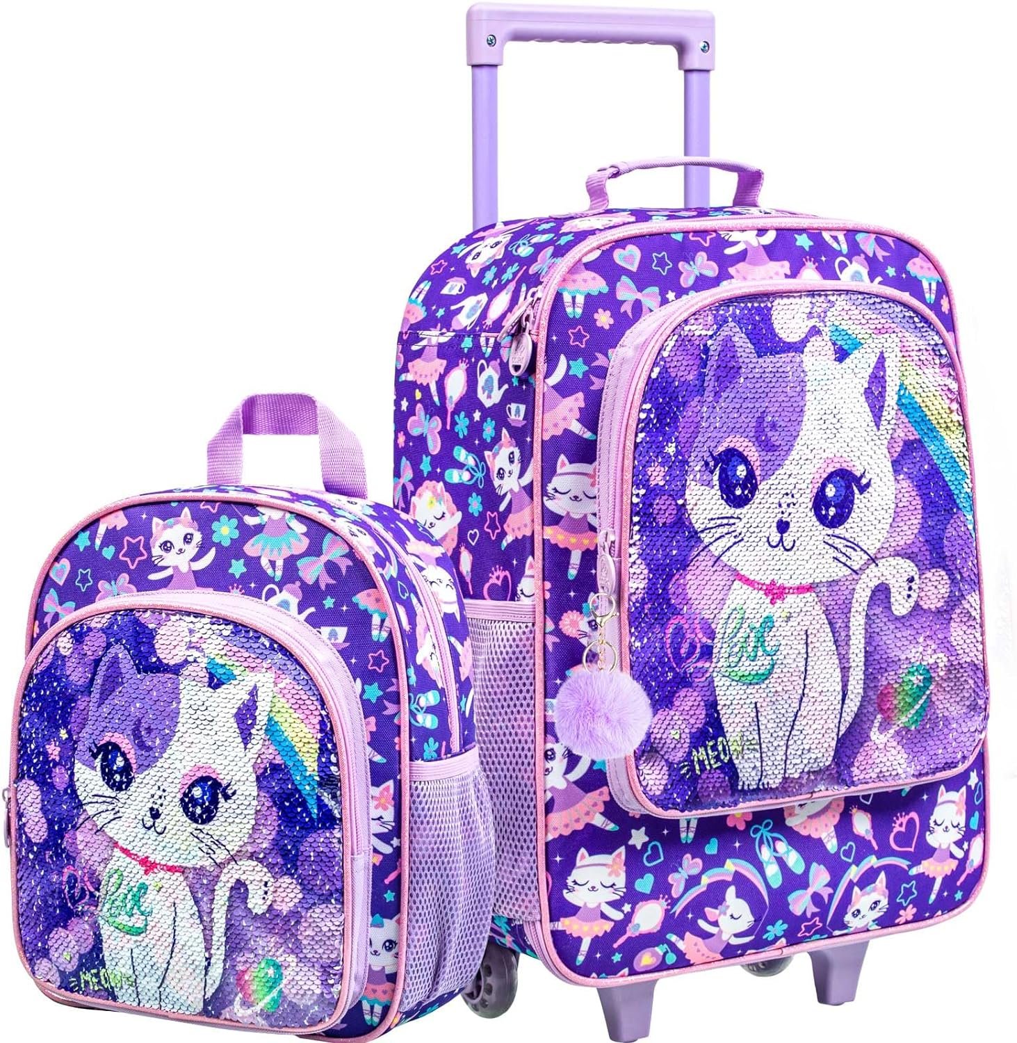 KLFVB Kids Luggage for Boys Girls, Cute Rolling Wheels Suitcase for Toddler, Children Travel Carry on Suitcase