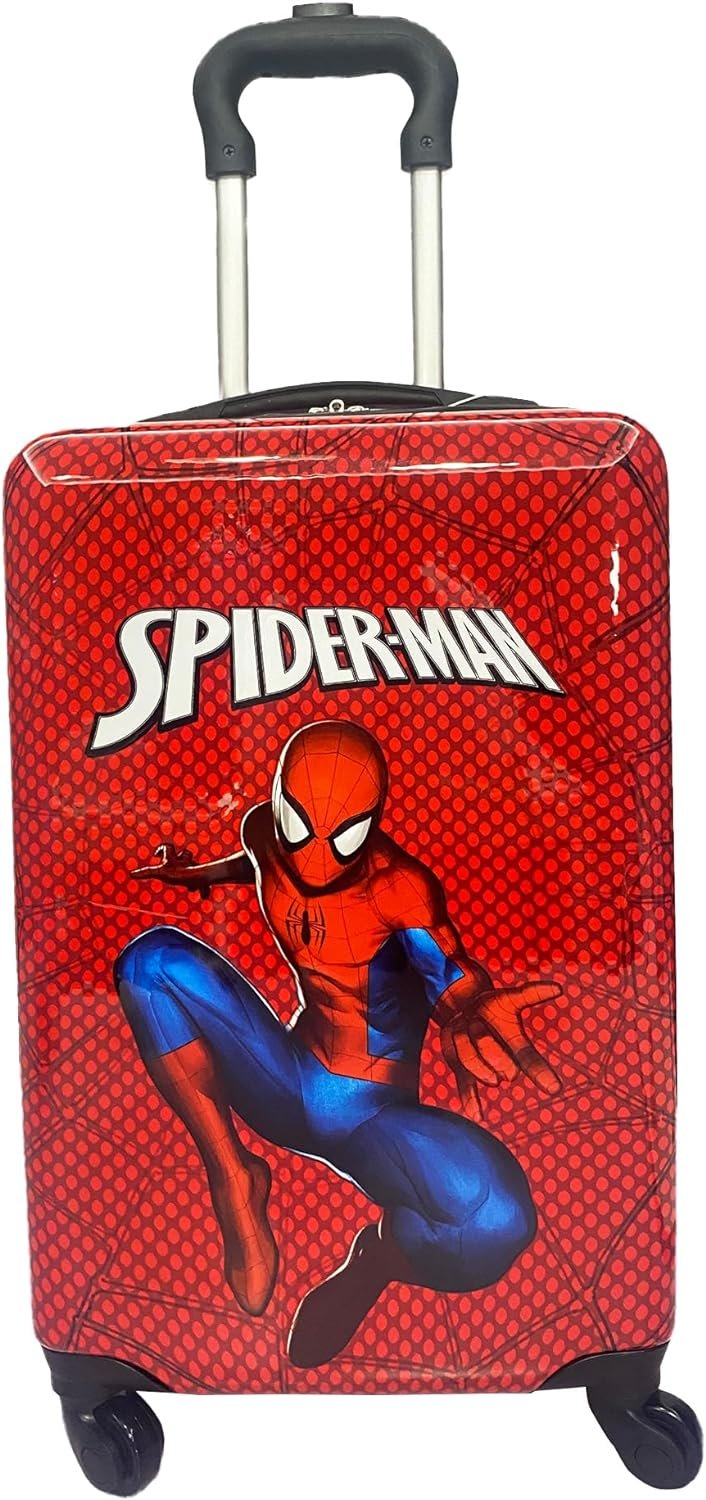 Fast Forward Spiderman Luggage 20 Inches Hard-Sided Tween Spinner Carry-On Travel Trolley Rolling Suitcase for Kids