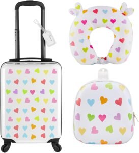 Sanwuta 4 Pieces Heart Luggage for Girls – Stylish and Functional Travel Set