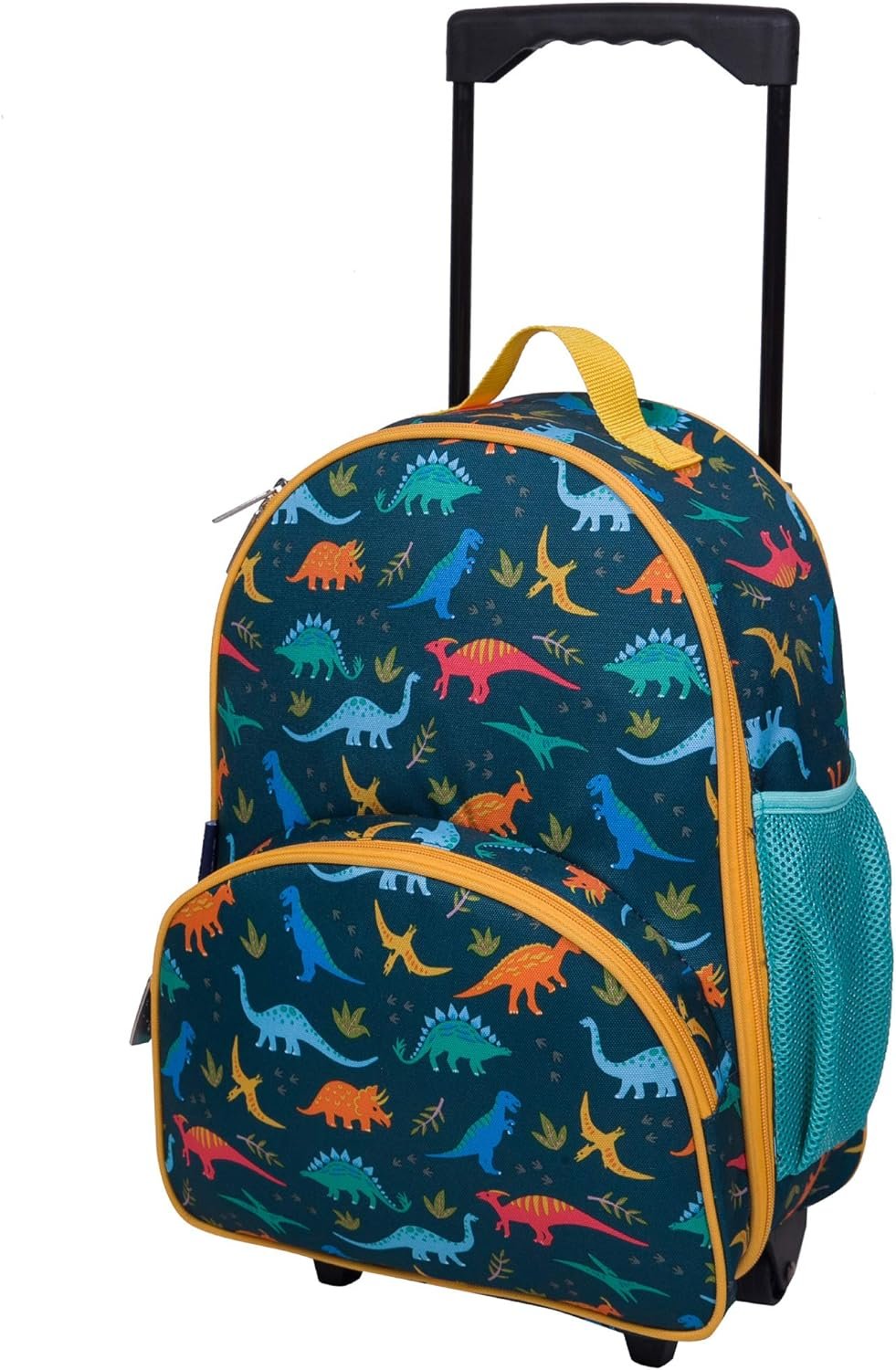 Wildkin Kids Rolling Luggage for Boys and Girls, Carry on Luggage Size is Perfect for School and Overnight Travel, Measures 16 x 12 x 6 Inches (Jurassic Dinosaurs)