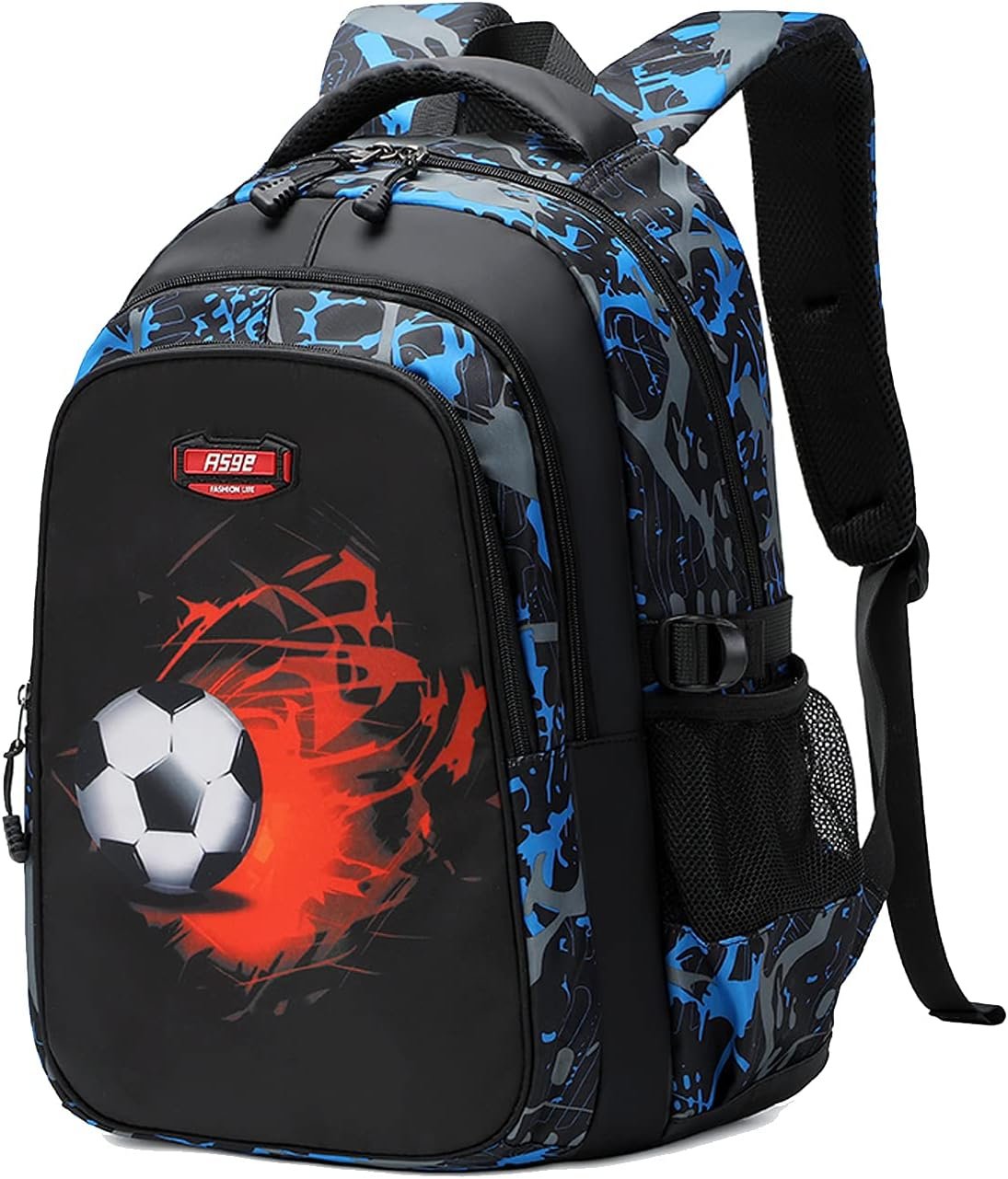 Asge boys backpack for kids camo bookbag for middle school bags travel back pack (ASGE-BB-07-Blue)