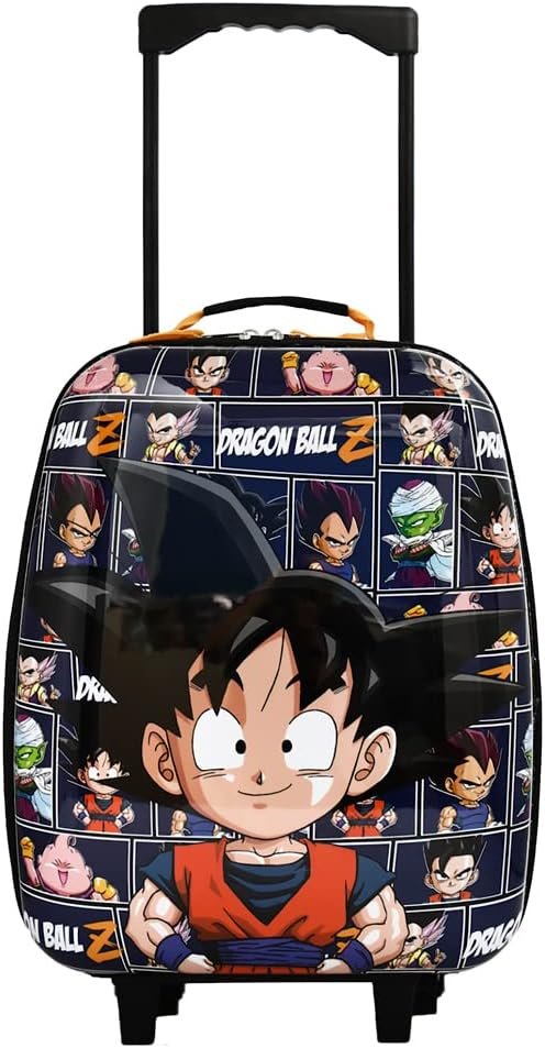 Bioworld Dragon Ball Z Kids Goku ABS Shell Collapsible Wheeled Luggage for boys