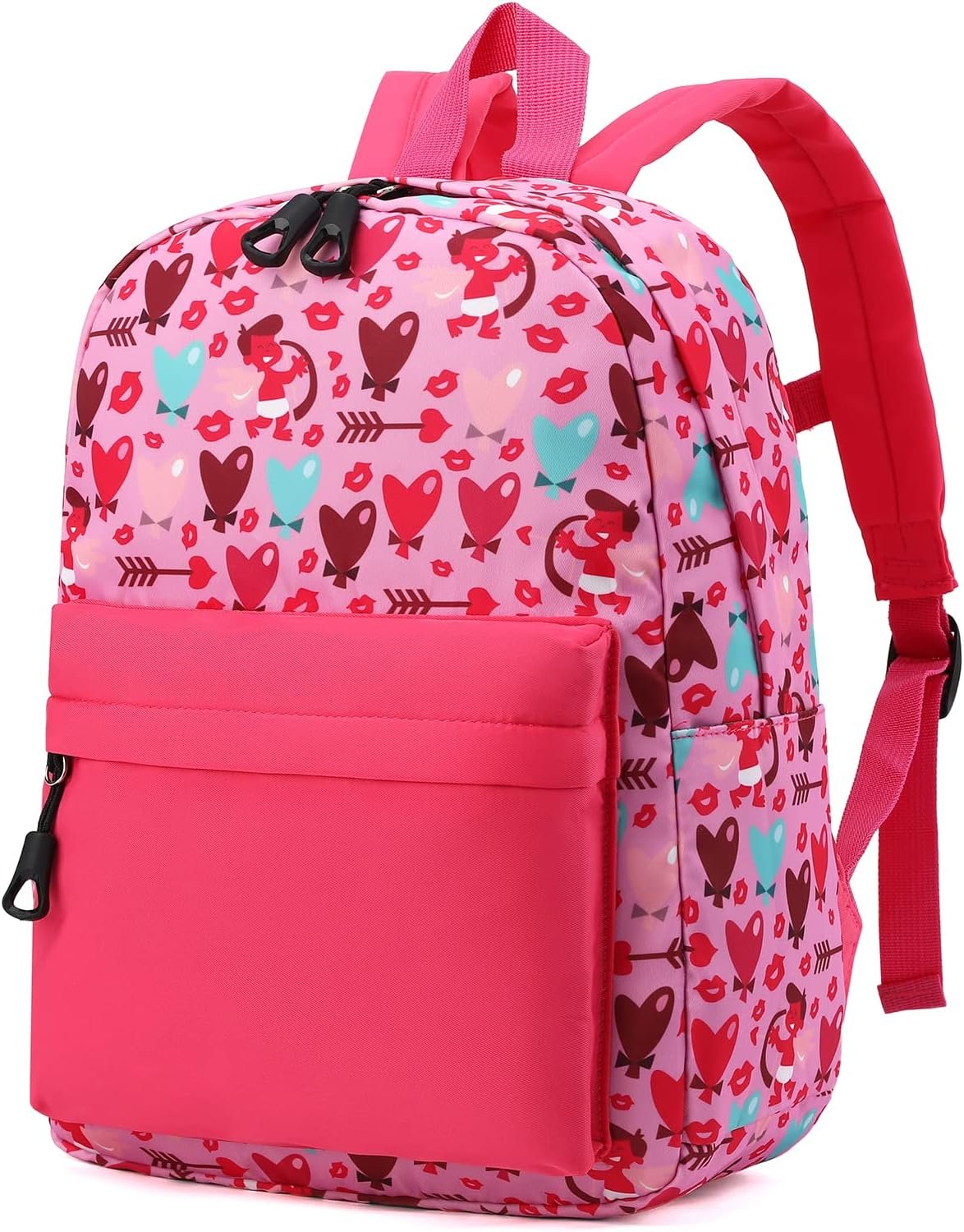Little Kids Toddler Backpacks for Boys and Girls Preschool Backpack With Chest Strap (Heart arrow rosy)