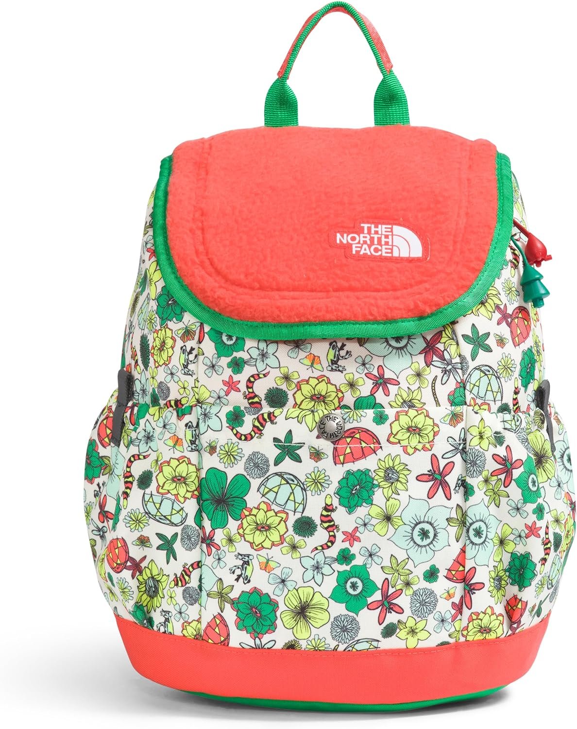 THE NORTH FACE Teen Mini Explorer Backpack, White Dune Desert Camping Print/Radiant Orange/Optic Emerald, One Size