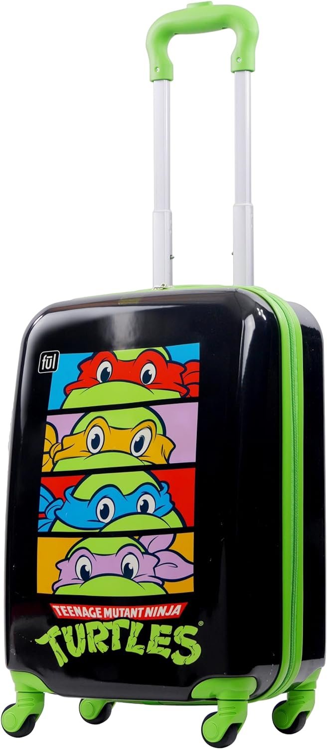 FUL Teenage Mutant Ninja Turtles 21 Inch Kids Carry On Luggage, TMNT Hardshell Rolling Suitcase with Wheels, Multi