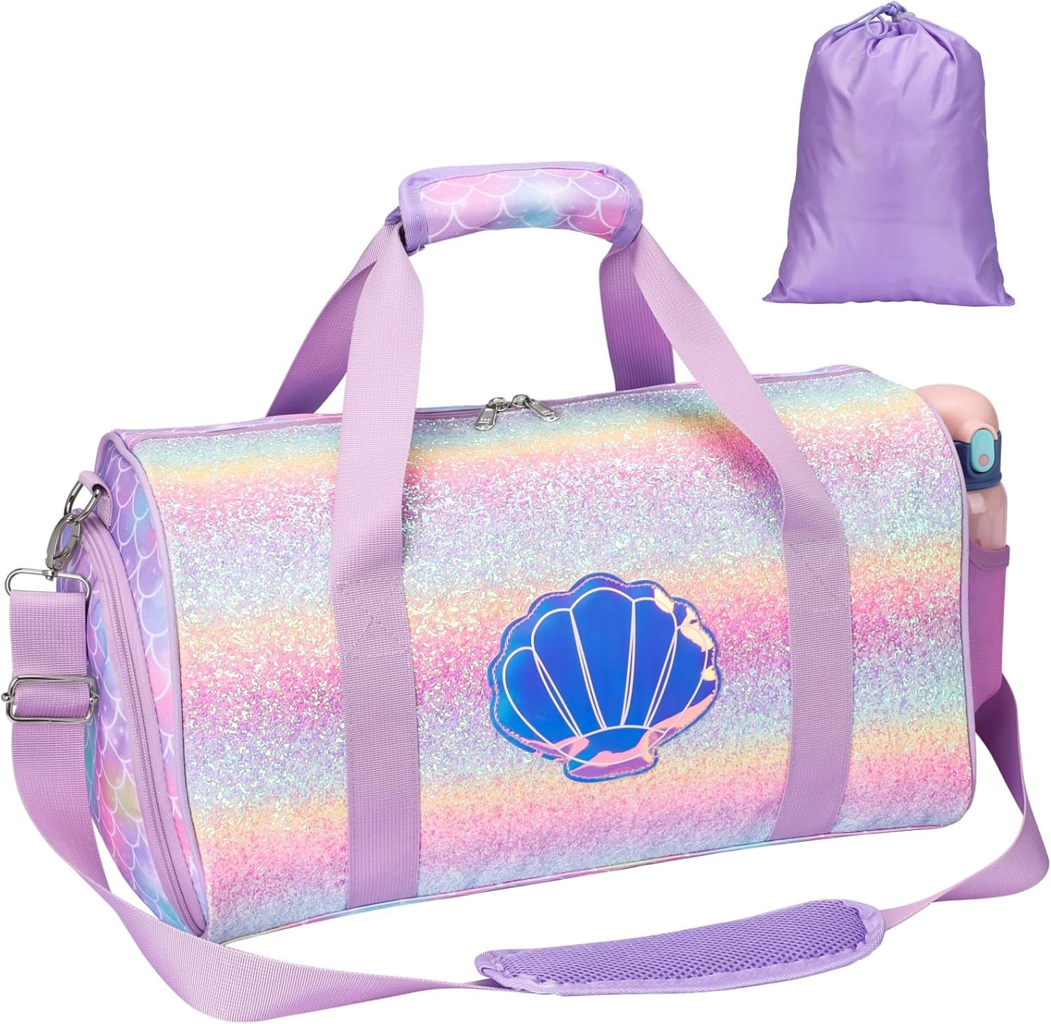 Bagseri Dance Bag for Girls - Ballet Bag for Girls with Shoes Compartment Girls Duffle Bag for Kids Above 6yr Overnight Travel Sleepover Bags with Dry Wet Separation Pockets