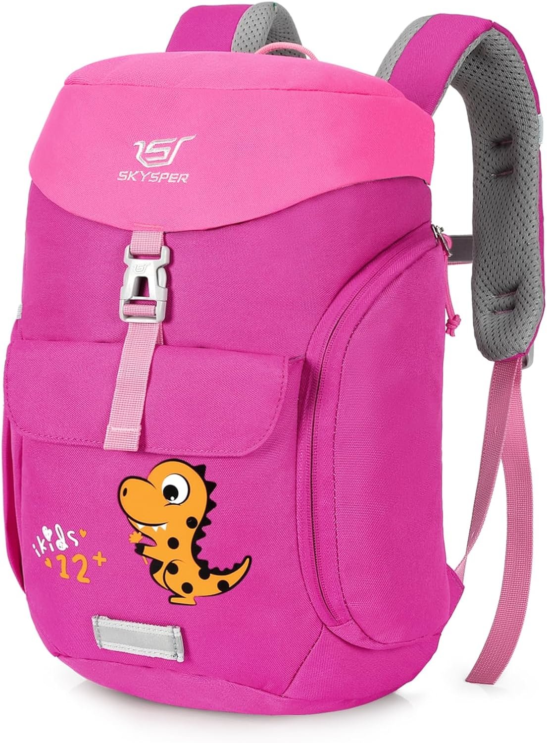 SKYSPER Kids Backpack 12L Small Kids Travel Backpack Children Kindergarten Daypack for Girls Boys Kid School Back Pack for Daytrip Outdoor Camping (Pink)