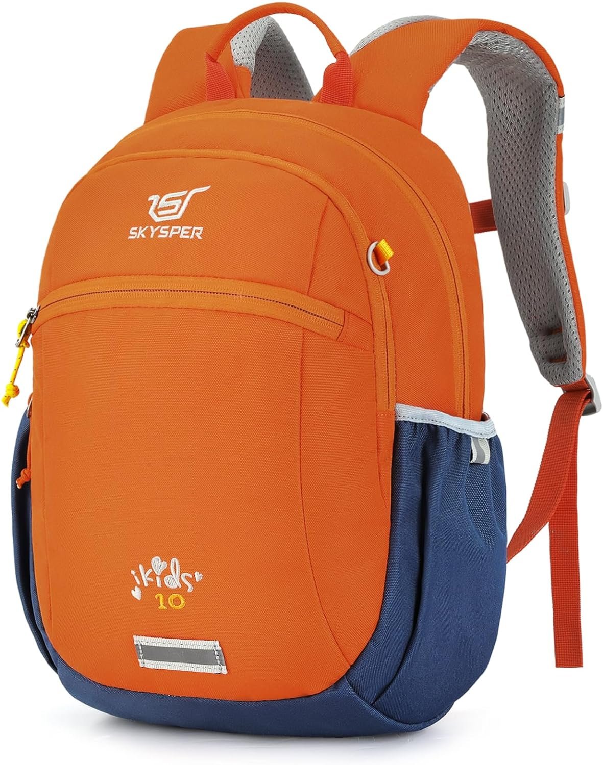 SKYSPER Preschool Kids Backpack 10L Toddler Travel Backpack for Kids Boys Girls(Orange)