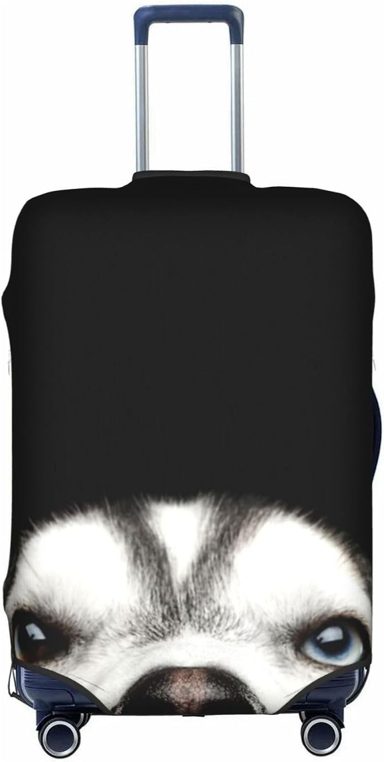 Siberian Husky Trolley Suitcase Cover Elastic Suitcase Cover Ladies Girls Luggage Cover X-Large, White