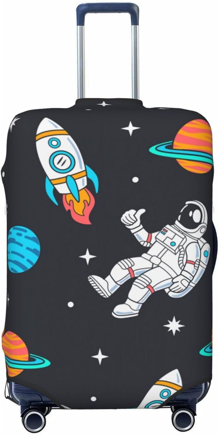 Space Luggage Cover Washable Elasticated Luggage Covers for Suitcase tsa Approved Stylish Dust and Scratch Resistant Luggage Case Protector for Kids and Adults
