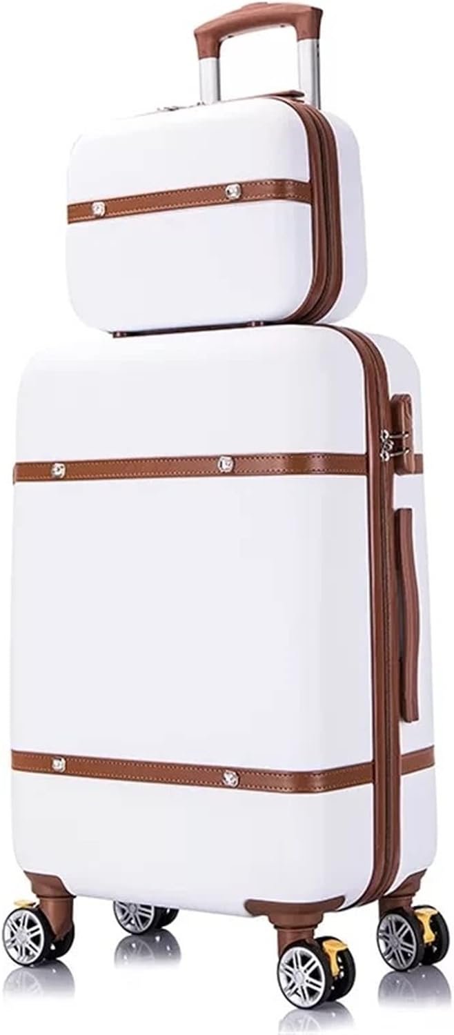 Hand Luggage Suitcase Girls Travel Suitcase Trunk Hard Retro Carry On Trolley Bag Vintage Luggage with Wheels