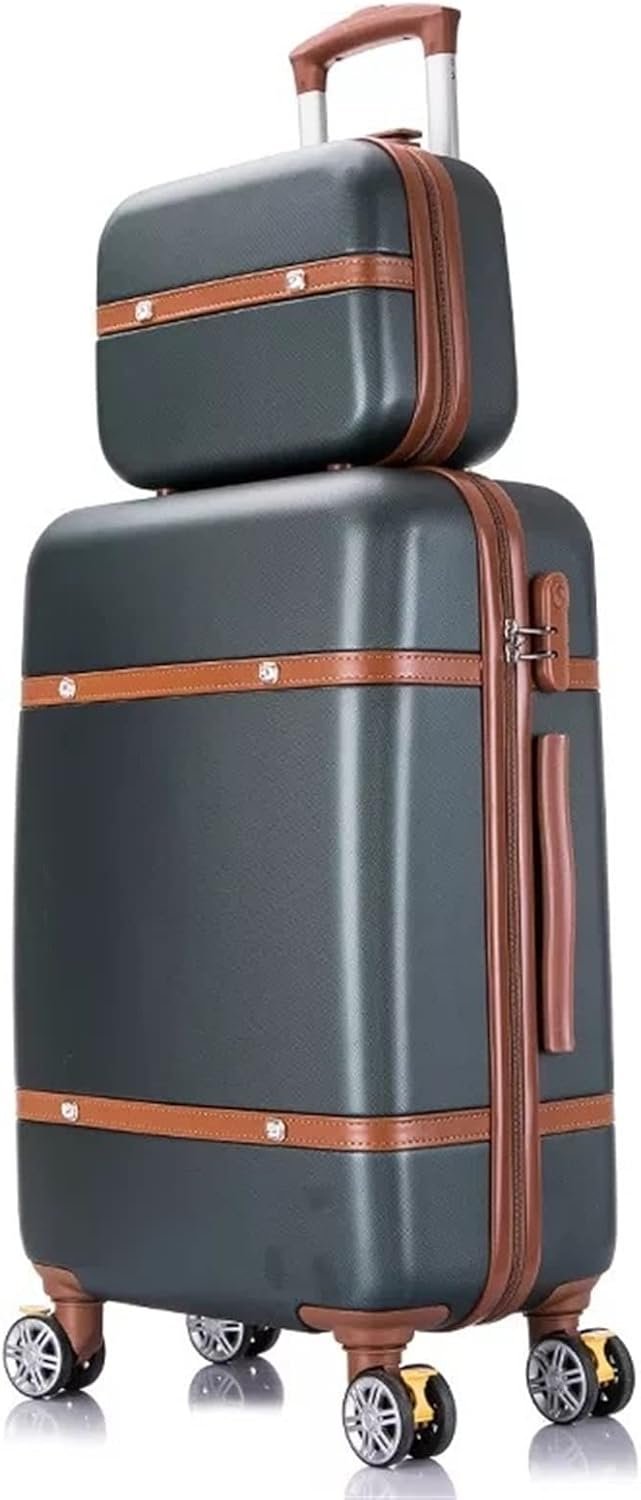 Hand Luggage Suitcase Girls Travel Suitcase Trunk Hard Retro Carry On Trolley Bag Vintage Luggage with Wheels