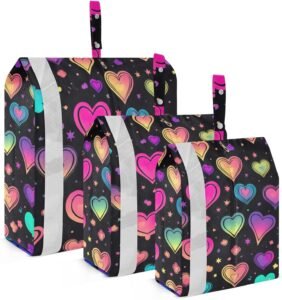 The Colorful Heart Black Packing Cubes – A Travel Essential!