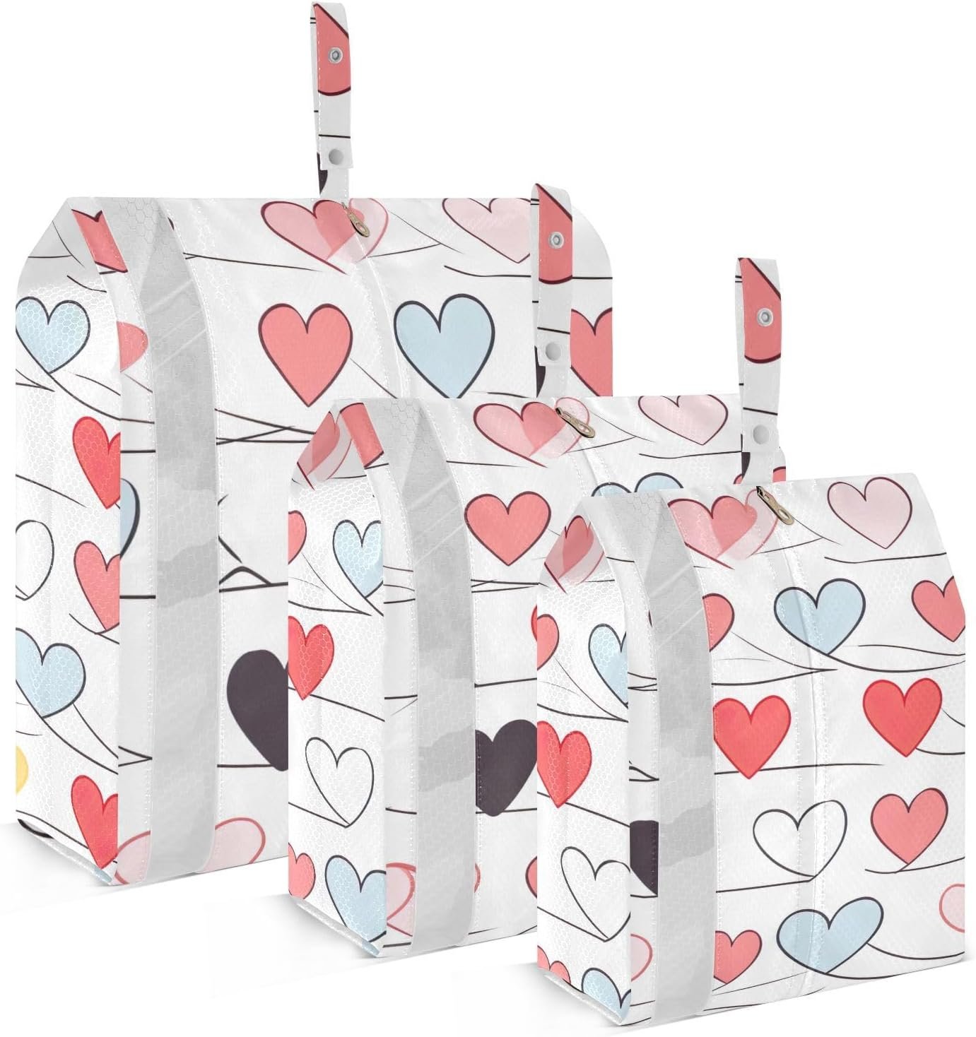 Heart Red Packing Cubes for Travel 3 Set Lightweight Compression Luggage Packing Organizers for Carry on Suitcase Travel Accessories Luggage Organizer Bags Set