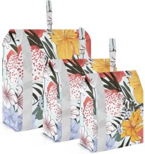 Hand Drawn Floral Plants Packing Cubes – Efficient Travel Organizers