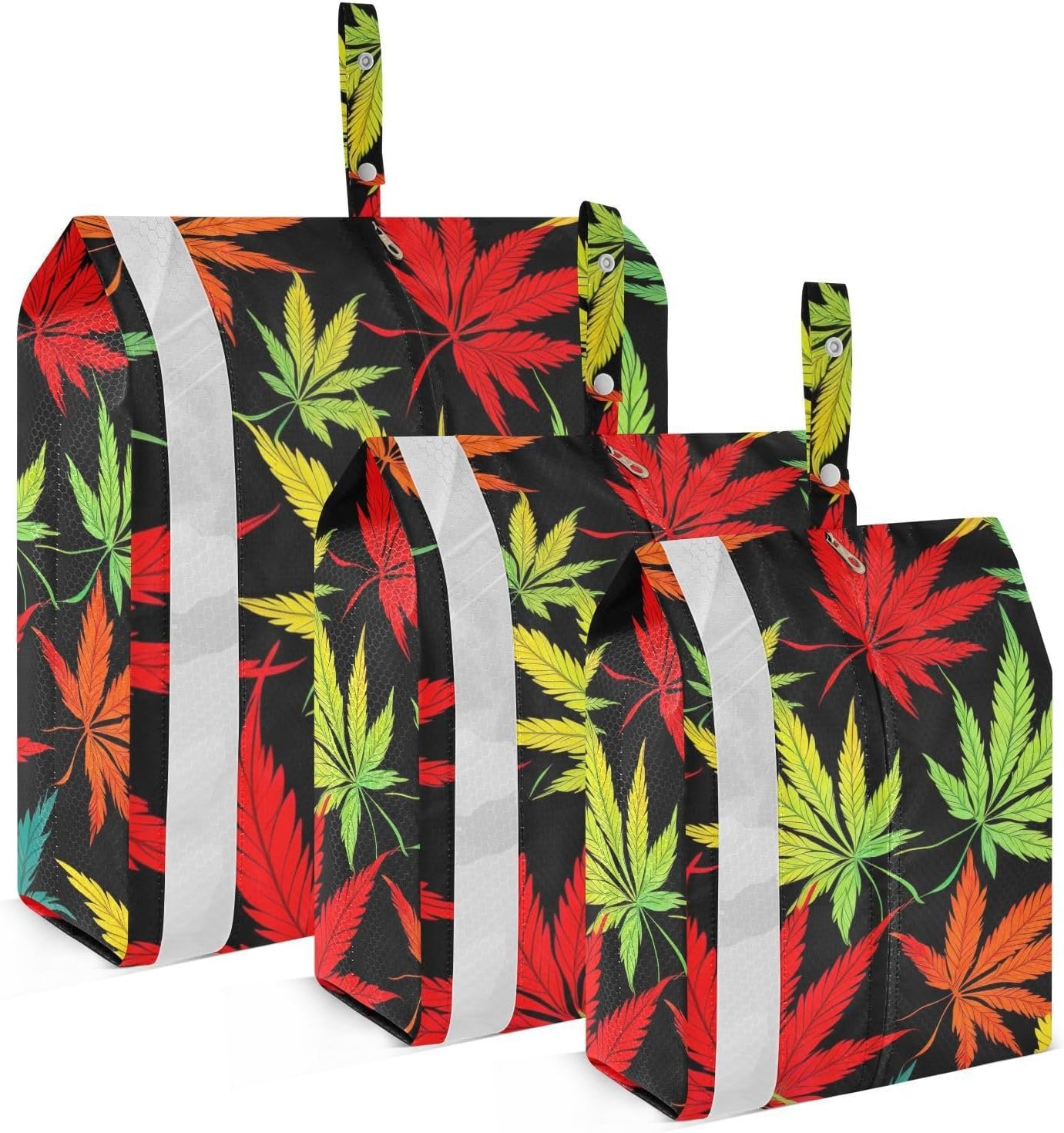 Red Black Maple Leaves Packing Cubes for Suitcases 3 Set Lightweight Compression Luggage Packing Organizers for Carry on Suitcase Travel Accessories Luggage Organizer Bags Set