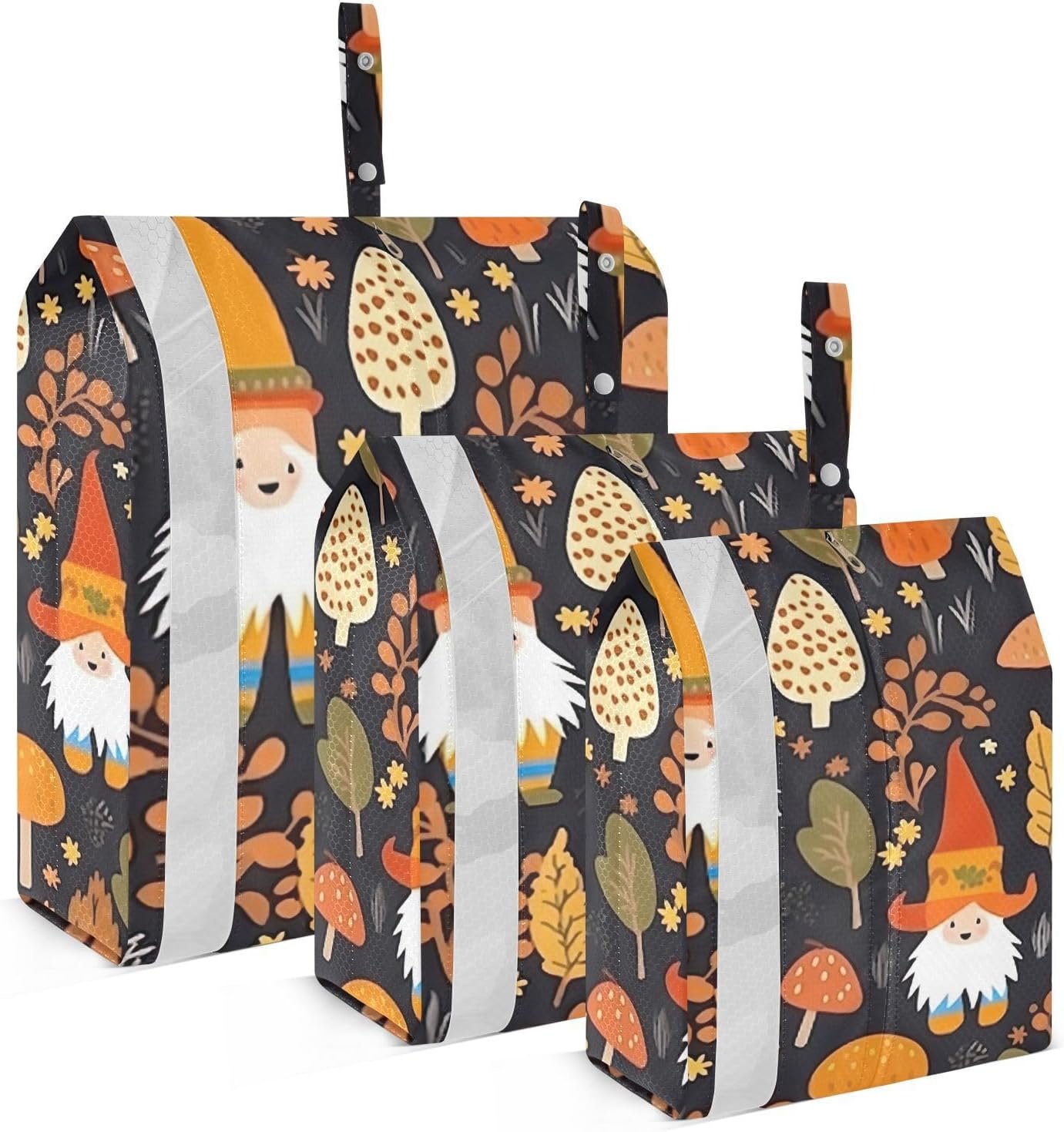 Fall Gnomes Packing Cubes for Travel 3 Set Compression Lightweight Luggage Packing Organizers for Carry on Suitcase Travel Essentials Luggage Organizer Bags Set