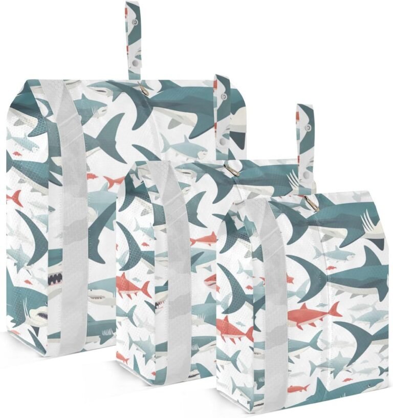 Watercolor Cartoon Sharks Packing Cubes Review | Efficient Travel Organization