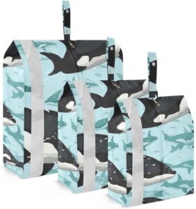 Watercolor Whales Blue Packing Cubes for Travel – Efficient Travel Organization
