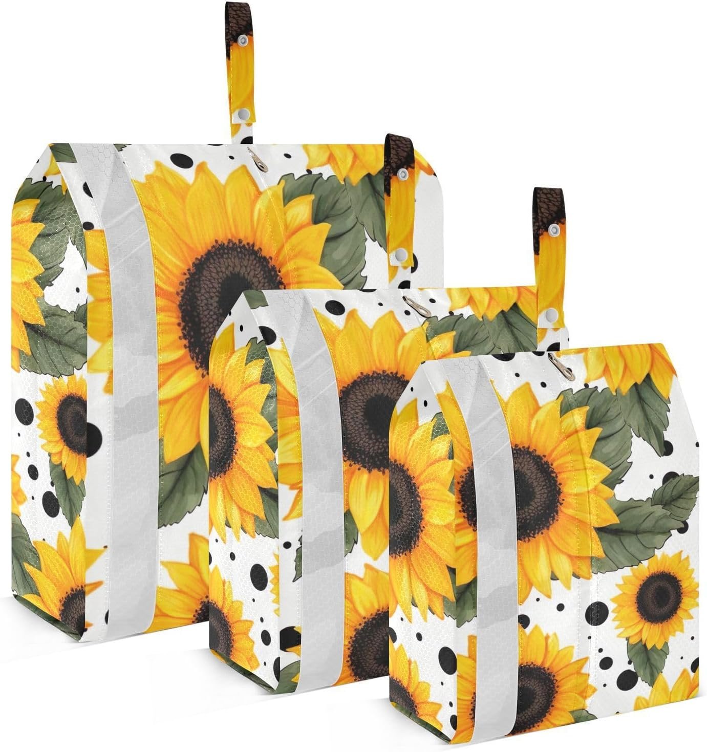 Sunflower Watercolor Packing Cubes for Travel 3 Set Expandable Compression Luggage Packing Organizers for Carry on Suitcase Travel Essentials Luggage Organizer Bags Set