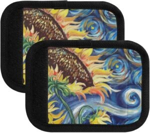 Adornlife Sunflower Starry Sky Luggage Handle Wrap – Personalized Comfort & Style