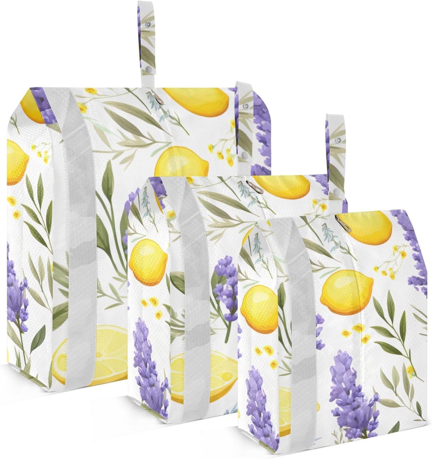 Lavender Lemon Packing Cubes for Suitcases 3 Set Expandable Compression Luggage Packing Organizers for Carry on Suitcase Travel Essentials Luggage Organizer Bags Set