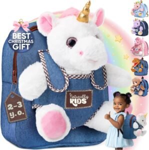 Naturally KIDS Unicorn Toddler Backpack — Plush Toy Bag