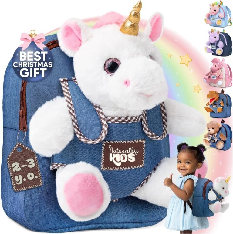 Naturally KIDS Unicorn Toddler Backpack — Plush Toy Bag