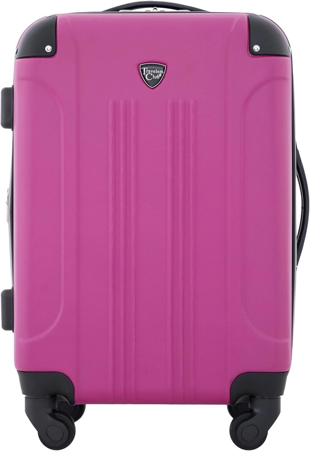 Travelers Club Chicago Hardside Expandable Spinner Luggage, Fuchsia, 20" Carry-On