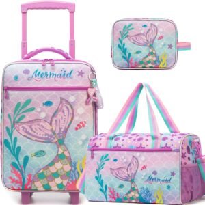 Kids Mermaid 3-in-1 Luggage Set — 16″ Carry-On