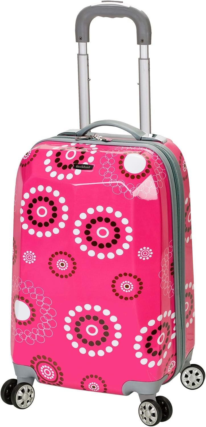 Rockland Vision Hardside Spinner Wheel Luggage, Pink Pearl, Carry-On 20-Inch