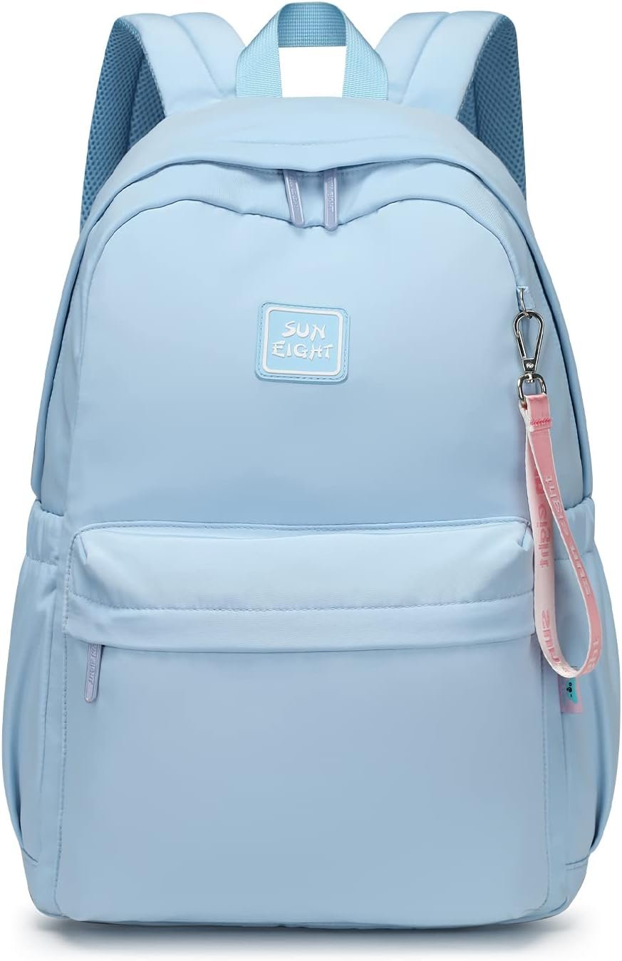 Caran·Y Waterproof Kids Backpack with Large Capacity-Lightweight School Bookbag for Boys Girls Ages 4-7,Multi-Pocket Medium Backpack for Travel(Aqua Blue)