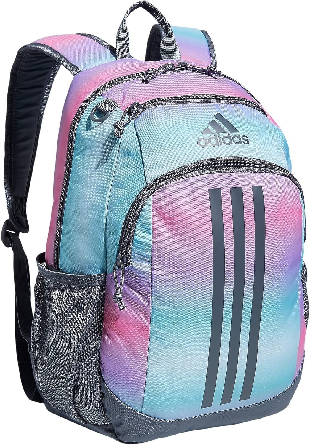adidas Unisex Kid's Creator School Backpack for Girls & Boys — Durable Bookbag, Gradient Rose Tone Pink/Onix Grey, OSFA