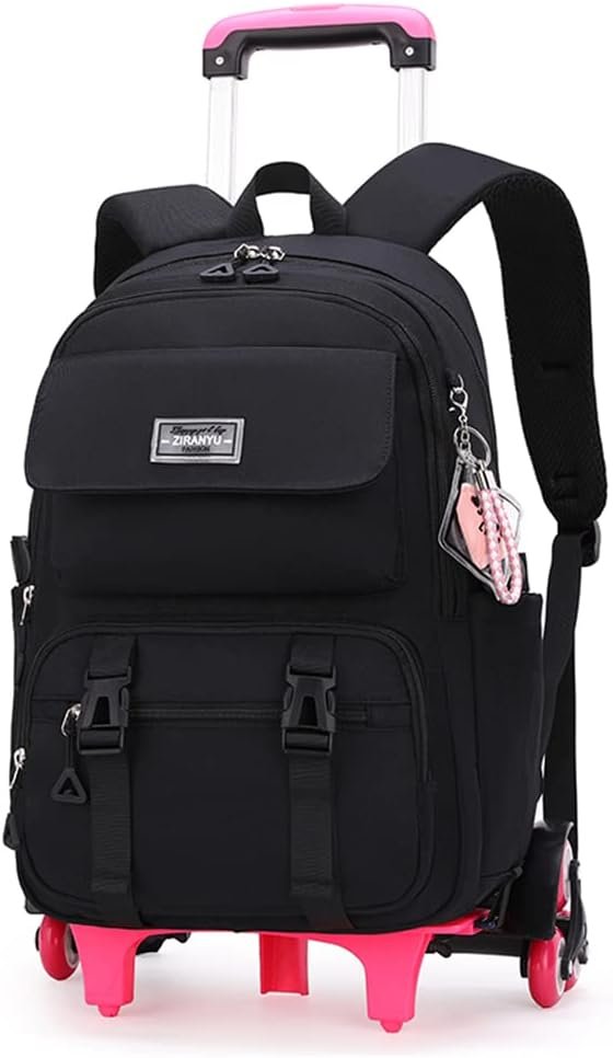 ZHANAO Rolling Backpack Luggage BookBag with Wheels Trolley Bag Wheeled Travel Backpack for Girls & Boys Trolley Bag