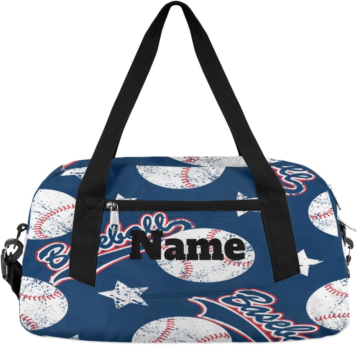 Baseball Pattern Custom Name Kids Duffel Bags Personalized Customized Gifts Sports Gym Bag Girls Dance Bag Overnight Weekender Sleepover Carry On Travel Tote Bag for Boys Girls