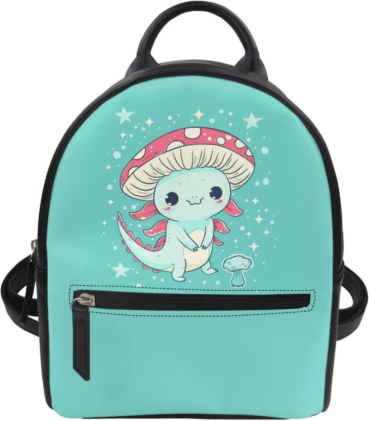 Showudesigns Axolotl Backpack Purse for Women Small Leather Shoulder Bags Cute Backpacks Travel Daypack Tote Bag for Teen Girls Rucksack for Work Hiking Daily Use Gifts Blue