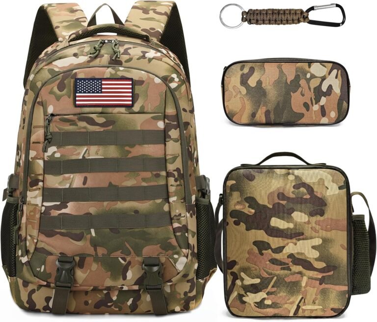 Camo Backpack for Boys – 3-in-1 Travel Set