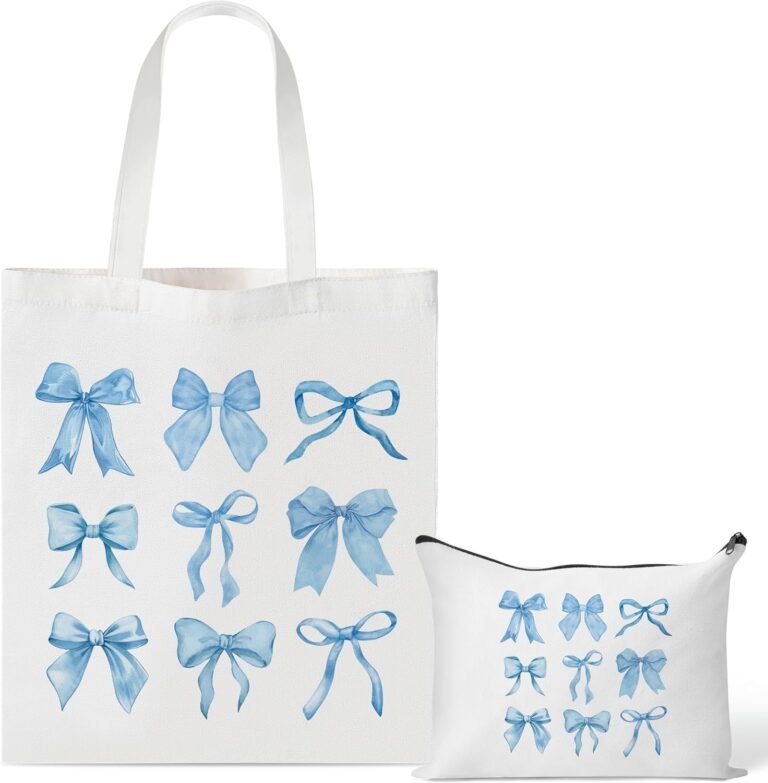 Cute Canvas Bags for Kids – Blue Bow Travel Set