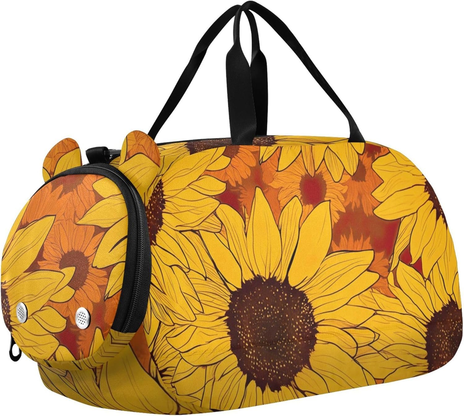 Vintage Yellow Sunflowers Girls Duffle Bags Travel Tote Weekender Overnight Kids Duffle Bag Carry on Duffel Bag for Boys