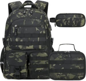 Camo Boys Backpack – School & Travel Set